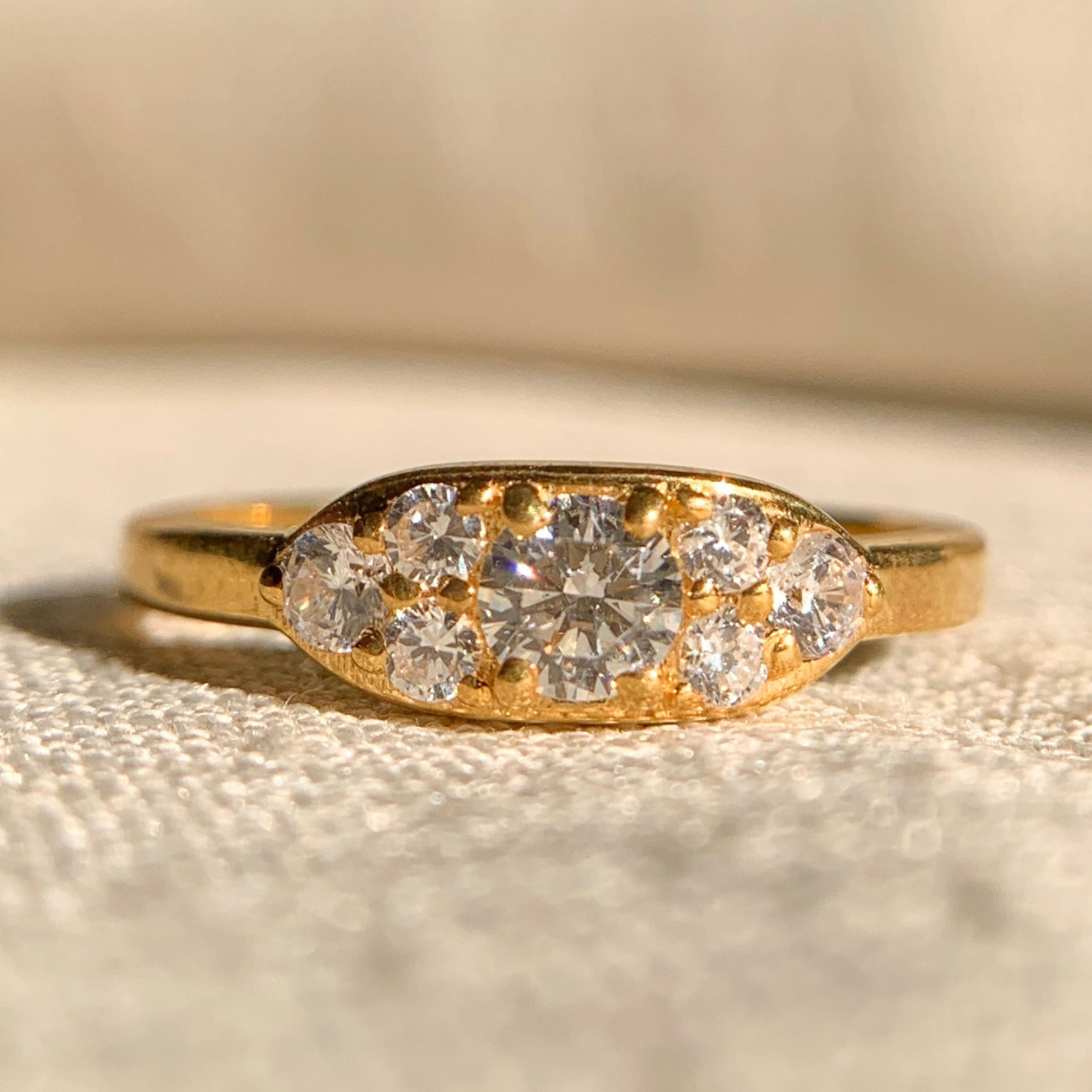 Elegant moissanite diamond round cluster ring in white gold